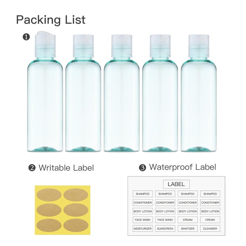 owlyee Travel Bottles for Toiletries 3.4 oz - Travel Size Containers for Shampoo Plastic - Small Empty Lotion Squeeze Bottle for Liquid TSA Approved - Leak Proof Mini Conditioner Refillable 100ml - Image 5